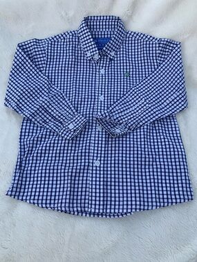 J.Baileys Boy’s Navy & White Check Long-Sleeve Button-Down Shirt